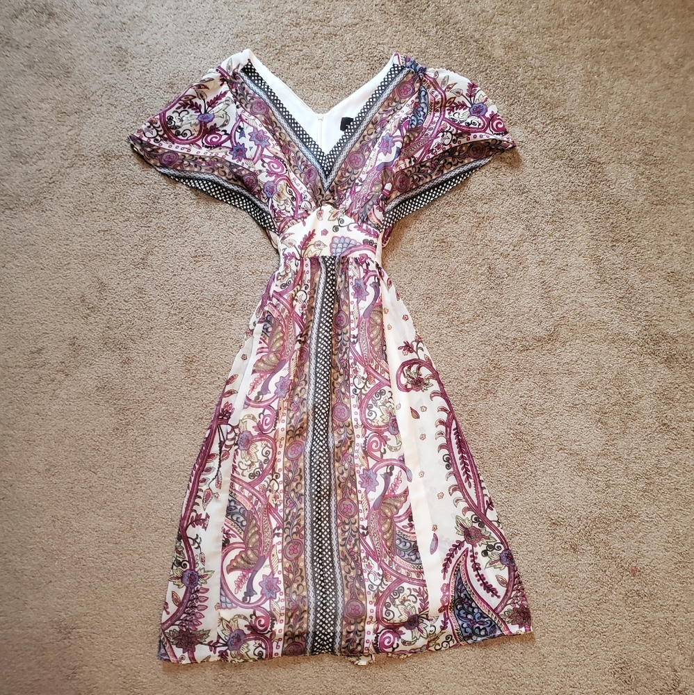 Barbara Moss Fluttery Printed Vintage Style Dress